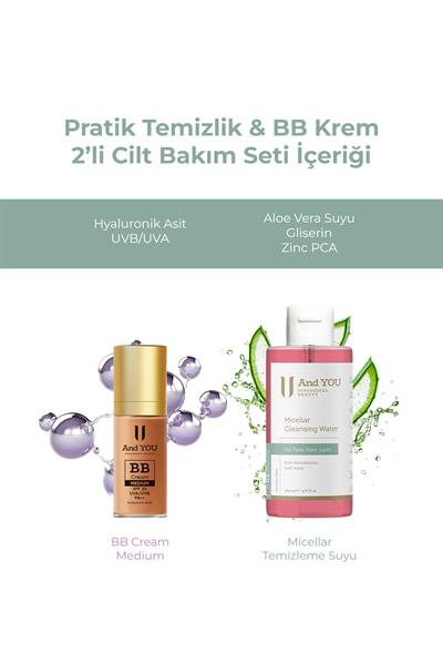 And You Pratik Temizlik & BB Krem 2li Cilt Bakım Seti