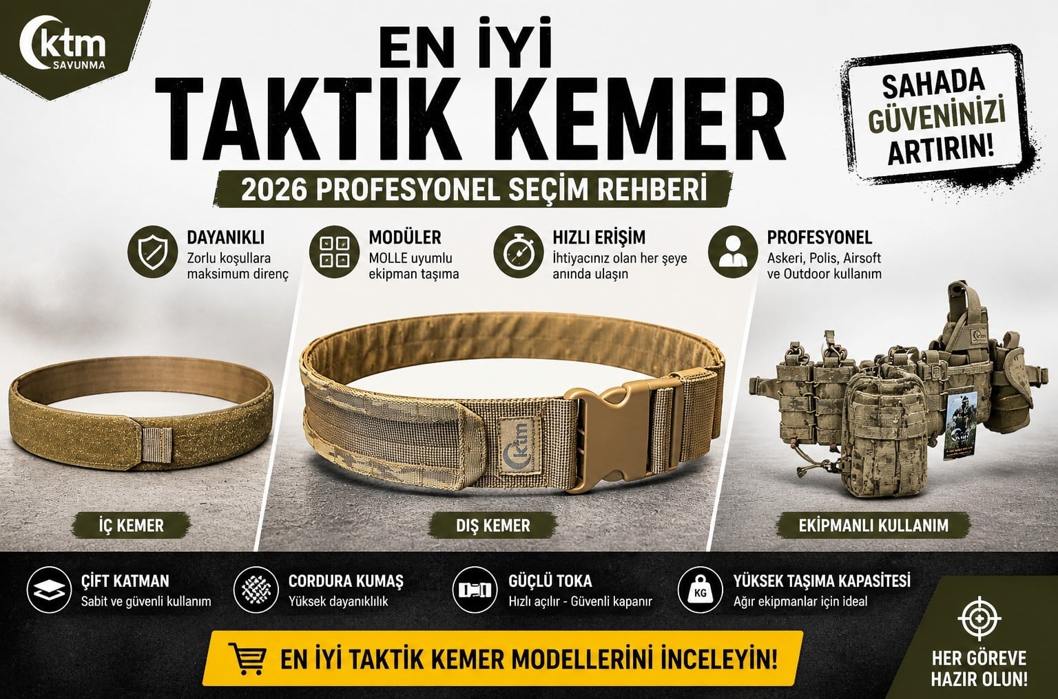 Taktik kemer nedir KTM Savunma profesyonel askeri kemer sistemi