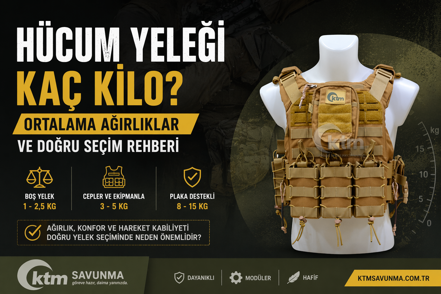 Hücum yeleği kaç kilo ve ortalama ağırlıkları