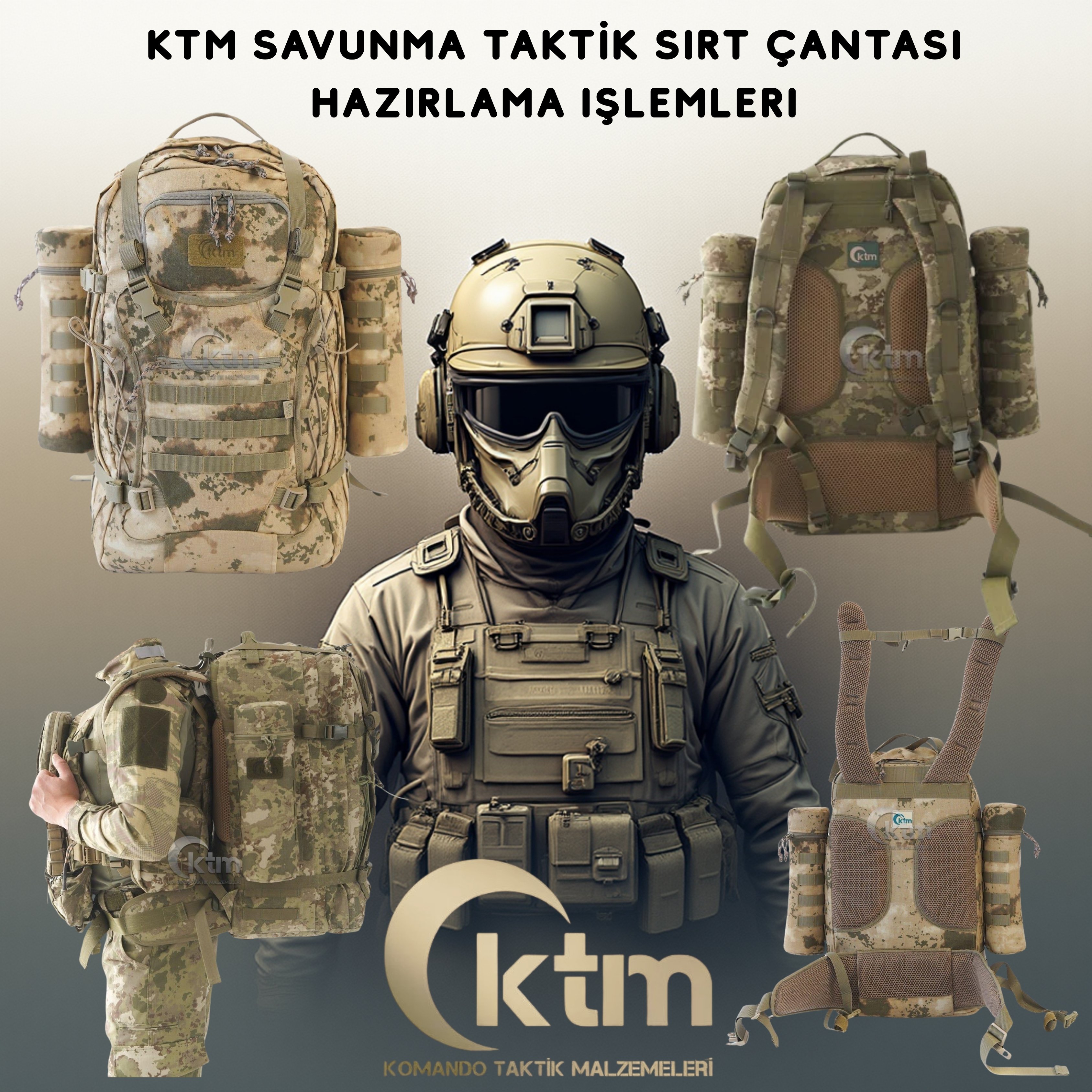 Taktik sırt çantasının göreve hazır şekilde ekipman yerleşimi ve MOLLE planlaması