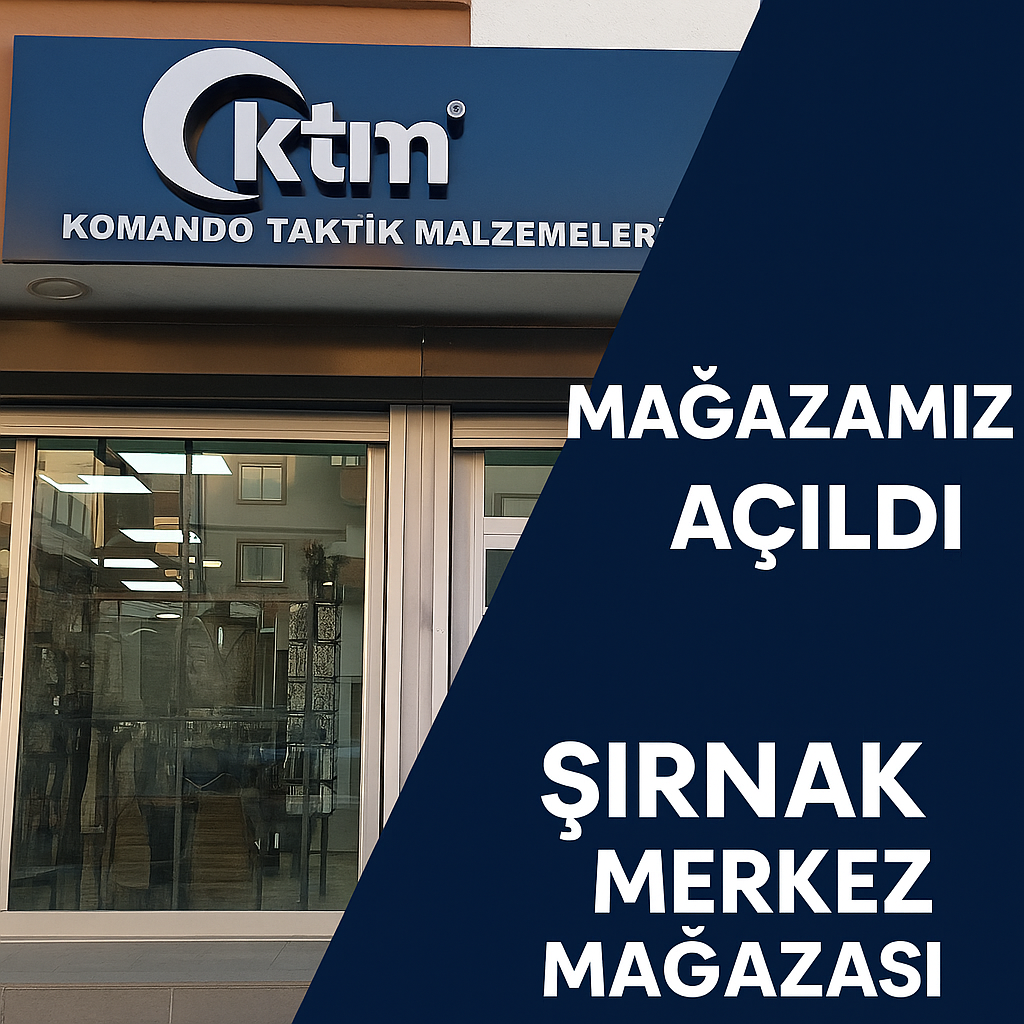 KTM Savunma Şırnak Merkez mağaza dış cephe ve askeri ürün teşhiri