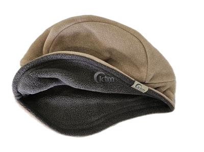 Çift Kat Kulaklı Polar Bere - Açık Haki - Koyu Haki