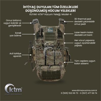 KUYAK-ATA® Hücum Yeleği,Model-4, Kara Kuvetleri (TSK) Kamuflaj