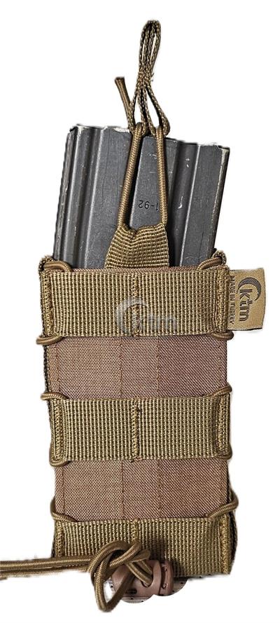Tekli Lastikli Şarjör Cebi,  5,56 mm. Coyote
