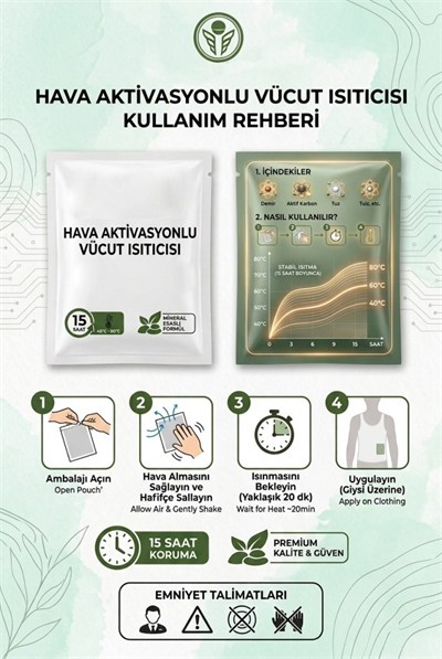 Single Sword Aktivasyonlu Vücut Isıtıcı Bant - 15 Saat Etkili