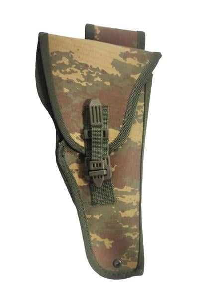 Single Sword Kamuflaj Desenli Deri ve Nakış Seçenekli Sessiz Tabanca Kılıfı