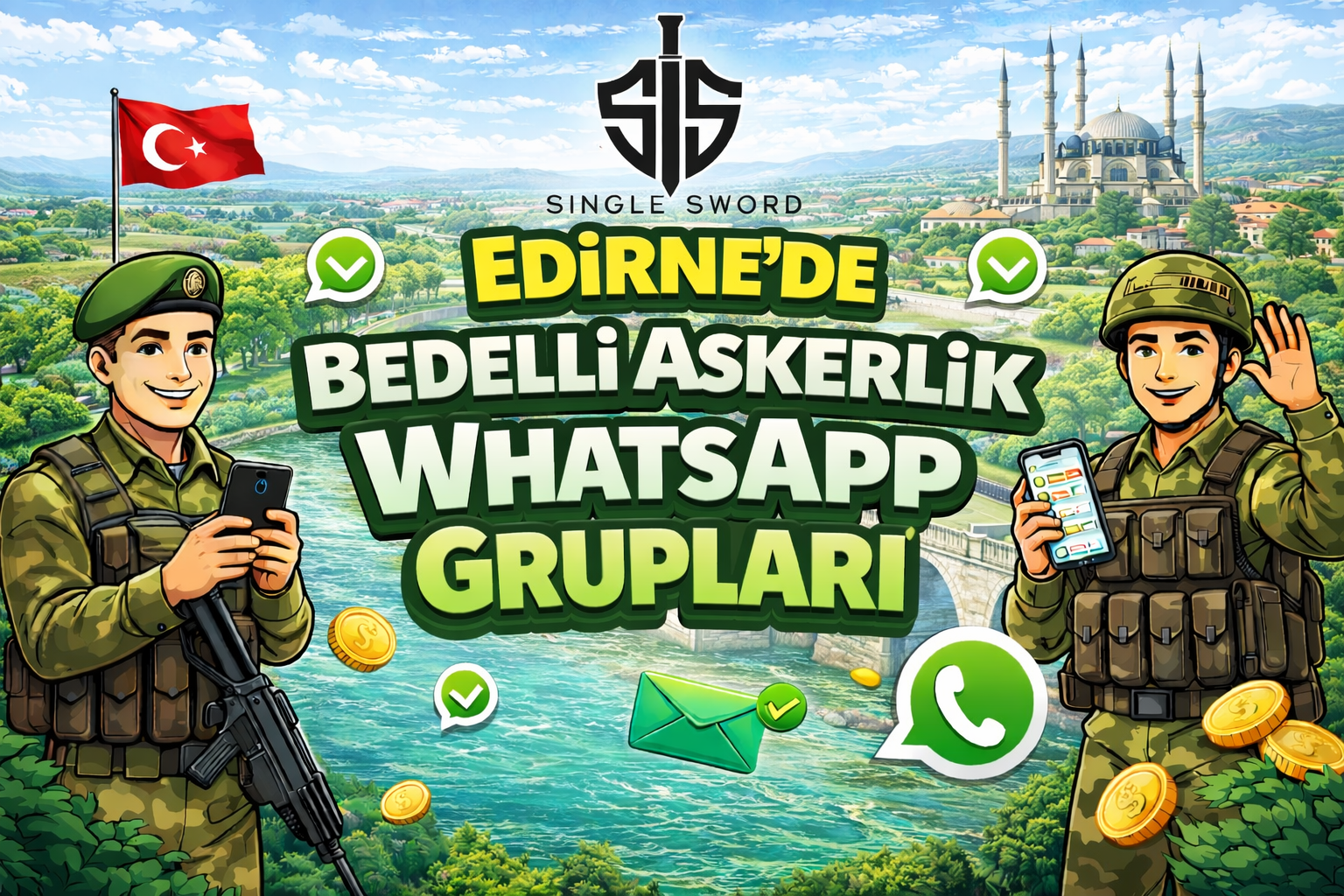 Edirne için bedelli askerlik WhatsApp grup görseli