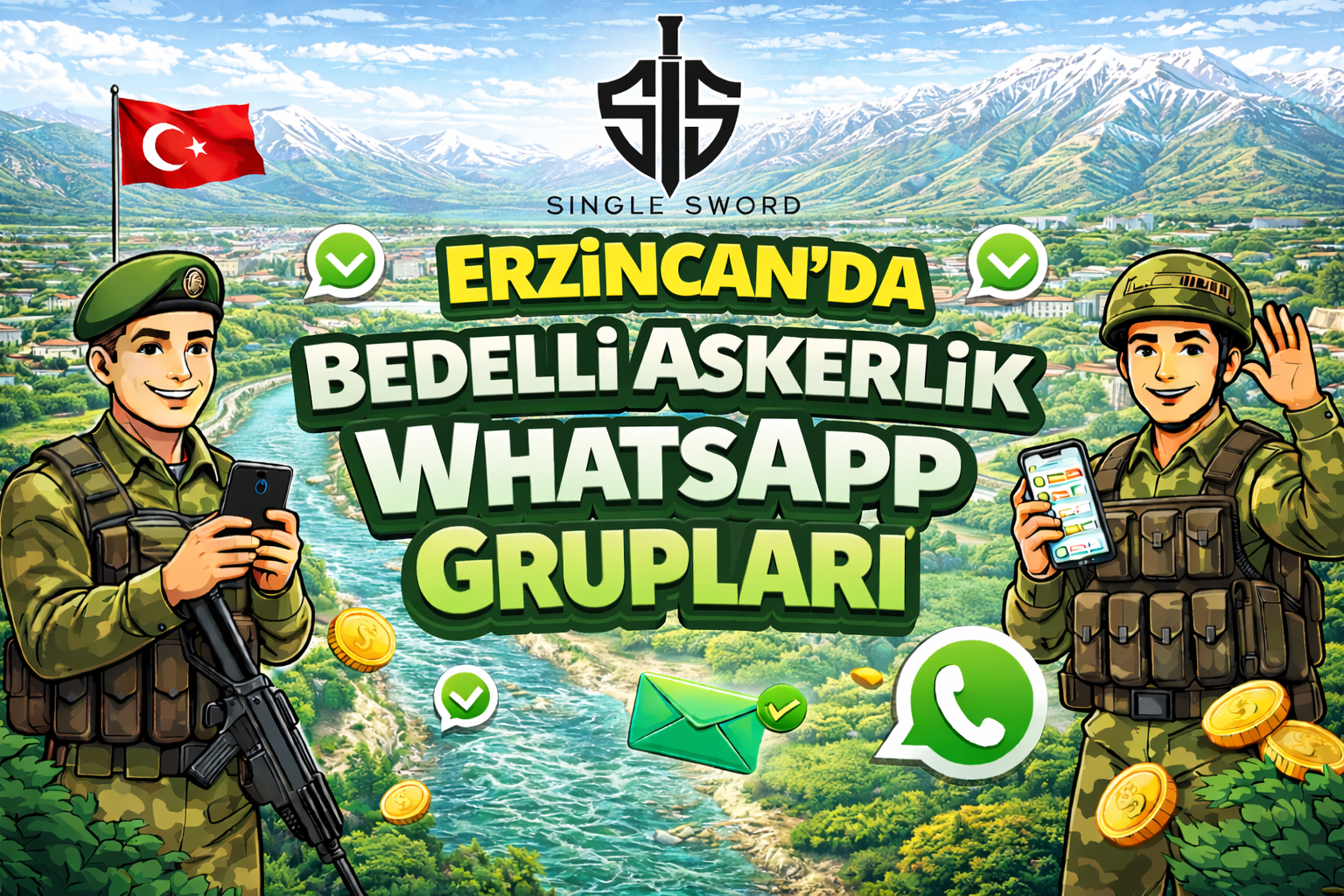 Erzincan için bedelli askerlik WhatsApp grup görseli