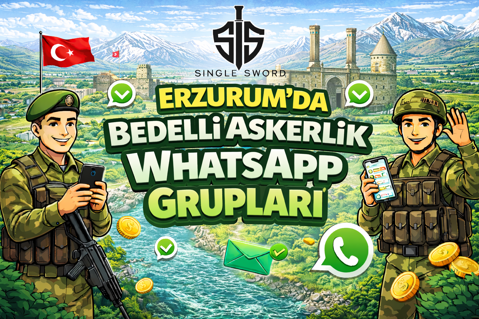 Erzurum için bedelli askerlik WhatsApp grup görseli