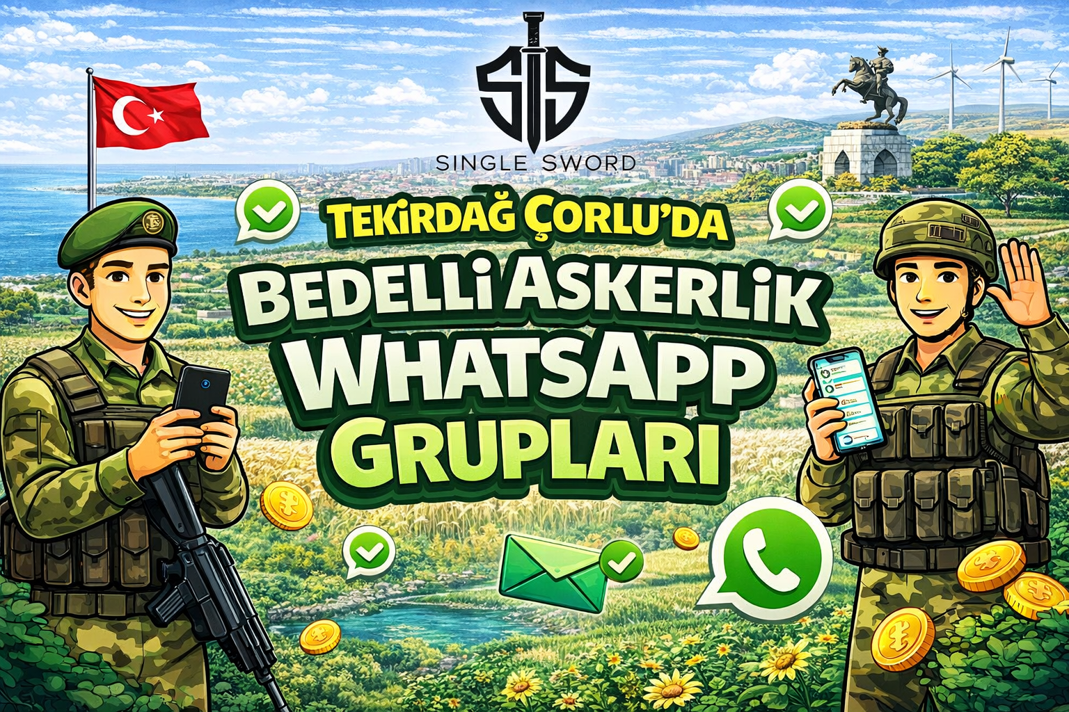 Tekirdağ Çorlu (66. MKNZ) için bedelli askerlik WhatsApp grup görseli
