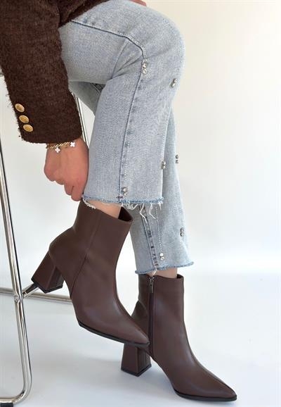 Oter Kahverengi Cilt Topuklu Bot