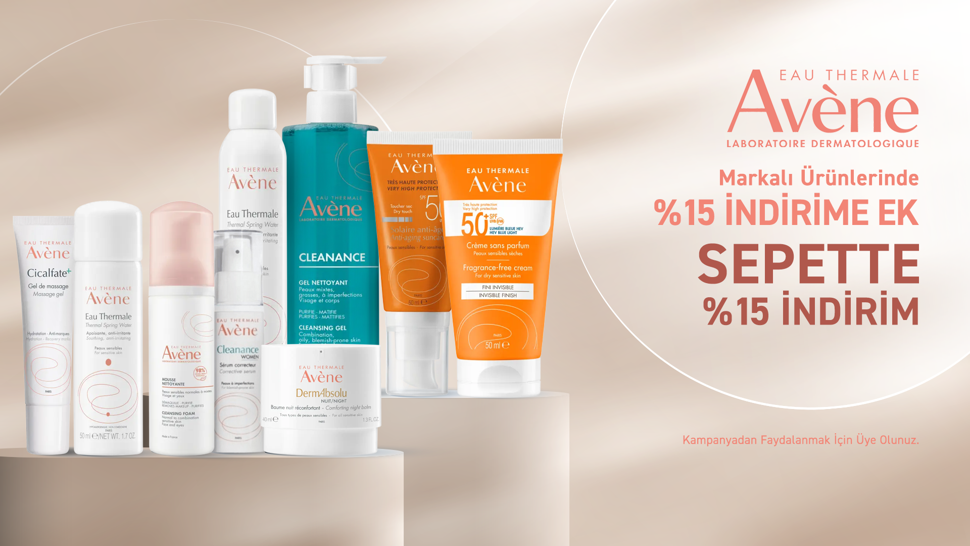 Avene Ürünlerinde %15 İndirime Ek Sepette %15 İndirim