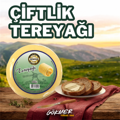 Gökmer Çiftlik Tereyağ 1KG (TUZLU)