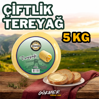 Gökmer Çiftlik Tereyağ 5 KG (TUZLU)