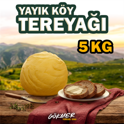 Hakiki Ahşap Yayık Köy Tereyağ 5 KG TUZSUZ