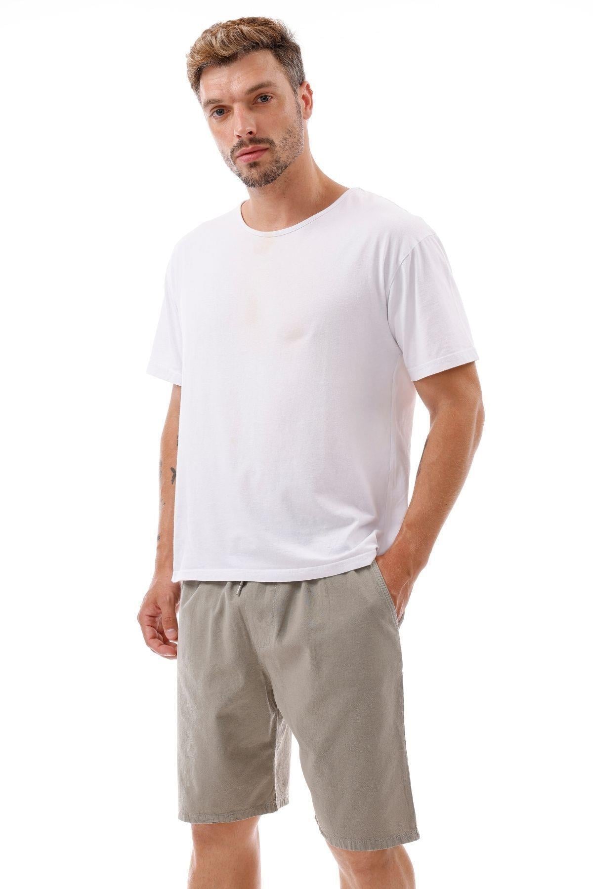 Erkek Cepli Keten Şort – Rahat Kalıp, Hafif Ve Nefes Alabilir Kumaş