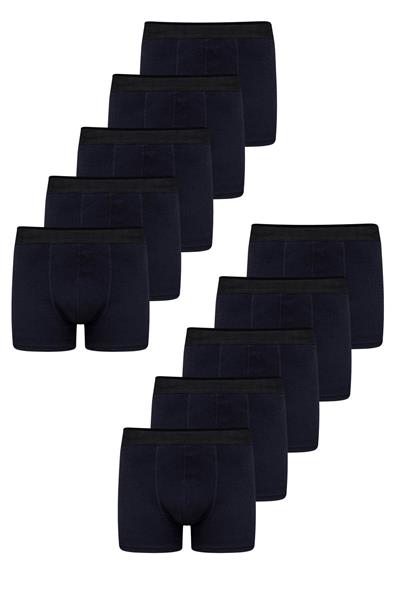 Erkek 10lu Pamuklu Slim Fit Boxer Seti – Geniş Beden Aralığı