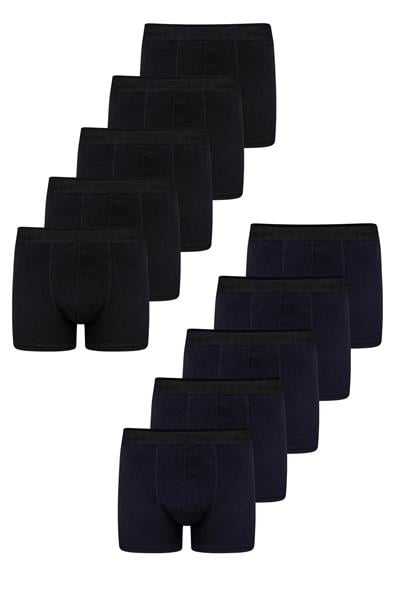 Erkek 10lu Pamuklu Slim Fit Boxer Seti – Geniş Beden Aralığı