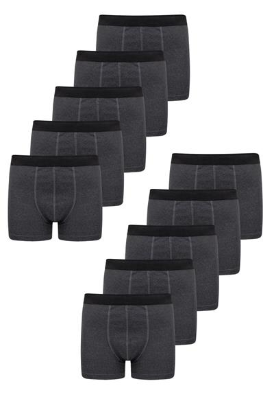 Erkek 10lu Pamuklu Slim Fit Boxer Seti – Geniş Beden Aralığı