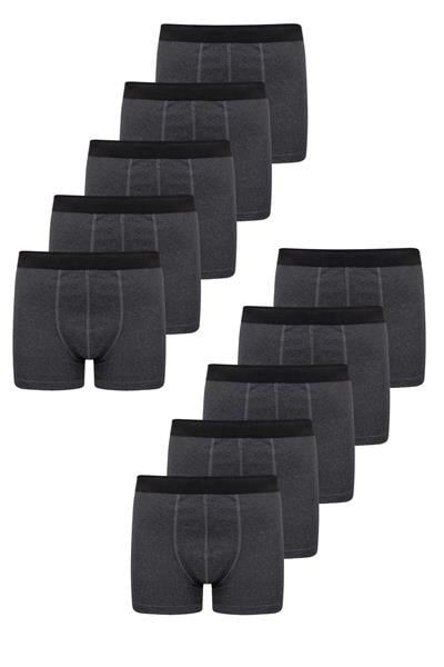 Erkek 10lu Pamuklu Slim Fit Boxer Seti – Geniş Beden Aralığı