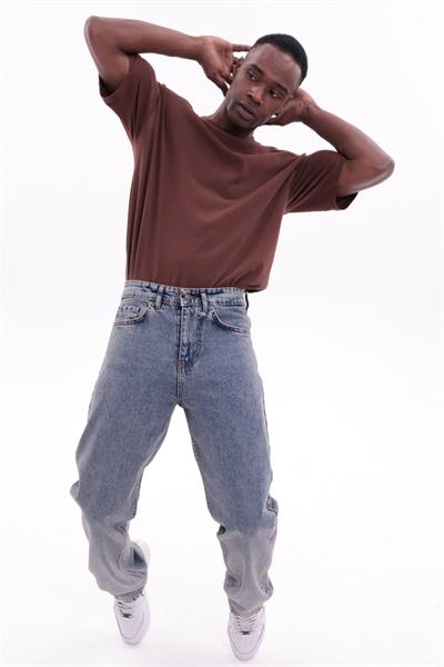 Erkek Baggy Bol Kesim Kot Pantolon