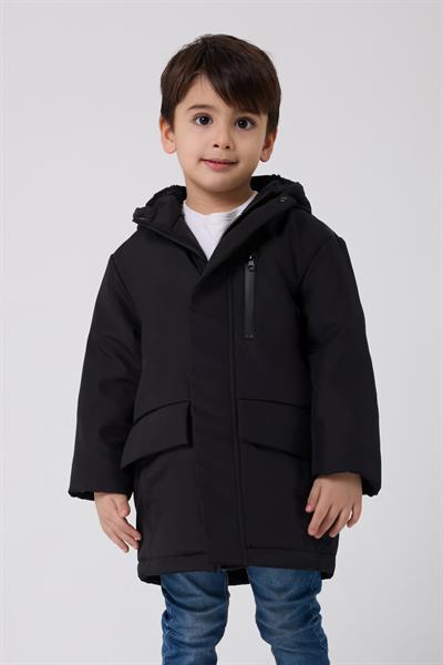 Erkek Çocuk Kürklü Su Ve Rüzgar Geçirmez Kapüşonlu 3 Kışlık Mont & Kaban & Parka