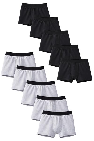 Erkek Çocuk Pamuklu Slim Fit Nefes Alan Boxer 10lu Paket