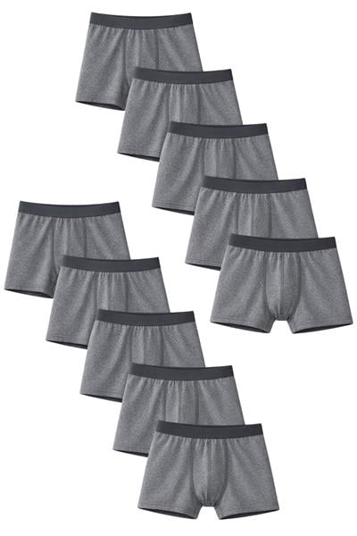 Erkek Çocuk Pamuklu Slim Fit Nefes Alan Boxer 10lu Paket