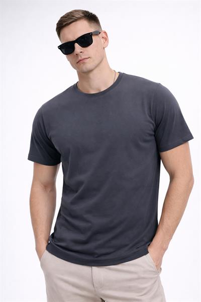 Erkek/unisex Bisiklet Yaka Basic Tişört %100 Pamuk - 371
