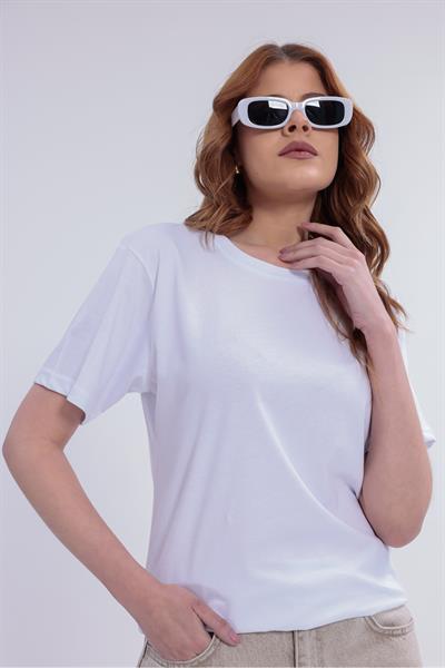 Kadın Basic Rahat Kalıp Likralı 30/1 Süprem Tişört-380