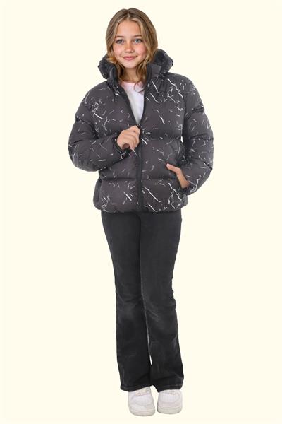 Spor Kız Çocuk Çıkabilir Kapüşonlu Su ve Rüzgar Geçirmez Cepli Mont & Kaban & Parka