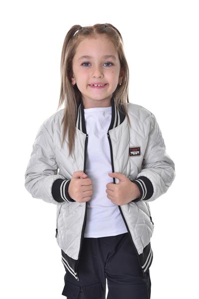 Spor Kız Çocuk Kolej Yaka Astarlı Su ve Rüzgar Geçirmez Fermuarlı Cep Mont Ceket