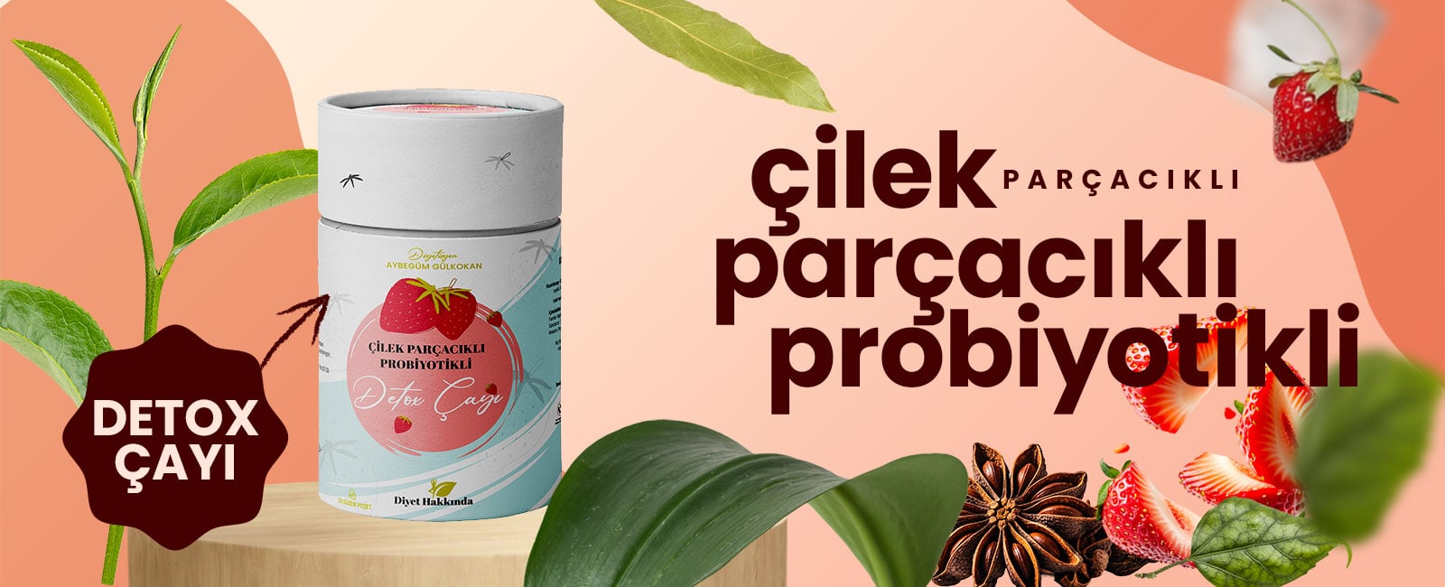 Çilek Parçacıklı Probiyotikli Detox Çayı