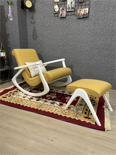 Ekol Keten Sarı Sallanan Sandalye 