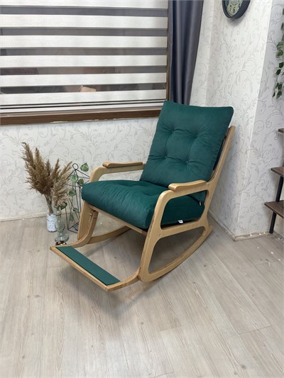 Kontes Zümrüt Yeşil Sallanan Sandalye Dinlenme Koltuğu TV koltuğu Okuma Koltuğu