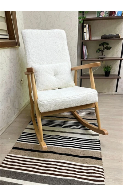 Trend Teddy Krem Sallanan Sandalye | TV Koltuğu | Dinlenme Koltuğu