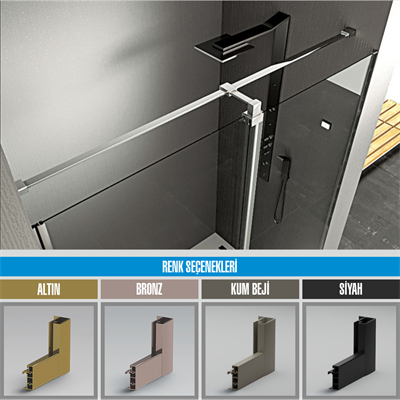 PAKDUŞ VERA D121A İki Duvar Arası, 2 Sabit 1 Açılır, 8 Mm, H:190 Cm Şeffaf Duşakabin