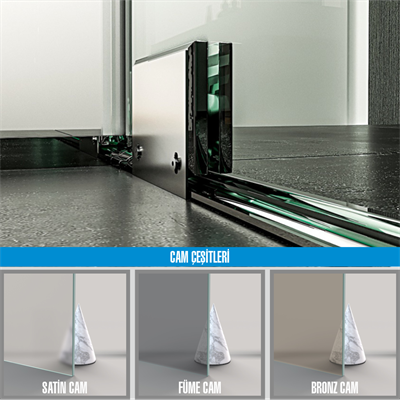 PAKDUŞ VERA D121A İki Duvar Arası, 2 Sabit 1 Açılır, 8 Mm, H:190 Cm Şeffaf Duşakabin