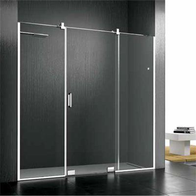 PAKDUŞ VERA D121A İki Duvar Arası, 2 Sabit 1 Açılır, 8 Mm, H:190 Cm Şeffaf Duşakabin