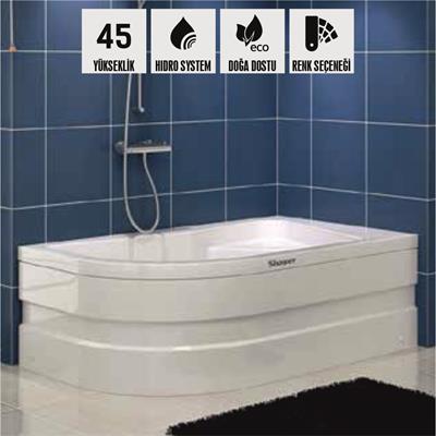 SHOWER AKER Asimetrik Mini Küvet