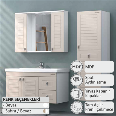 SHOWER ALDER Banyo Dolabı 100 Cm (Boy Dolabı Dahil Değildir.)