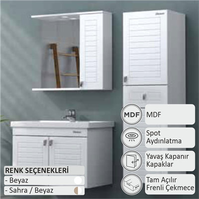 SHOWER ALDER Banyo Dolabı 80 Cm (Boy Dolabı Dahil Değildir.)