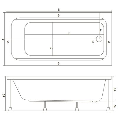 SHOWER ALFA Dikdörtgen Küvet