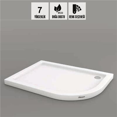SHOWER Allison Asimetrik Duş Teknesi, Flat