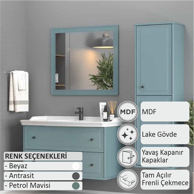 SHOWER ART DECO Banyo Dolabı 100 Cm (Boy Dolabı Dahil Değildir.)