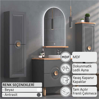 SHOWER ARTE Banyo Dolabı 100 Cm (Boy Dolabı Dahil Değildir.)