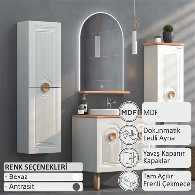 SHOWER ARTE Banyo Dolabı 80 Cm (Boy Dolabı Dahil Değildir.)