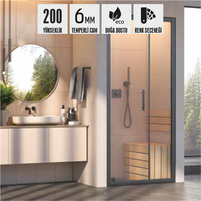 SHOWER AVA İki Duvar Arası 1 Sabit 1 Açılır Kabin