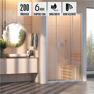 SHOWER AVA İki Duvar Arası 2 Sabit 1 Açılır Kabin