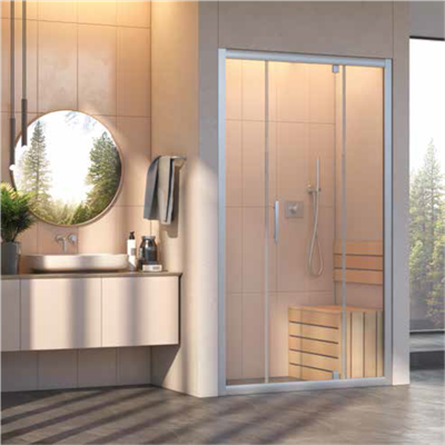 SHOWER AVA İki Duvar Arası 2 Sabit 1 Açılır Kabin